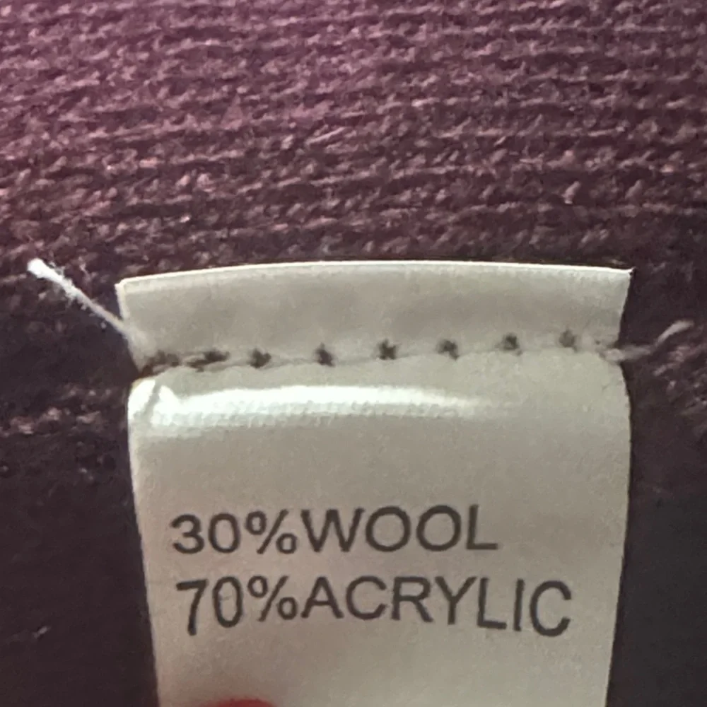 Wool blend  Burgundy Beanie with rhinestone Gem Details